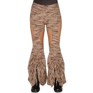 New Gold Klimt Bellydance Garter Pants Knit L & Matching Ruffle Scarf